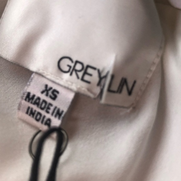 NWT Greylin XS Beaded Racer Back Tank White Lined - Picture 9 of 13